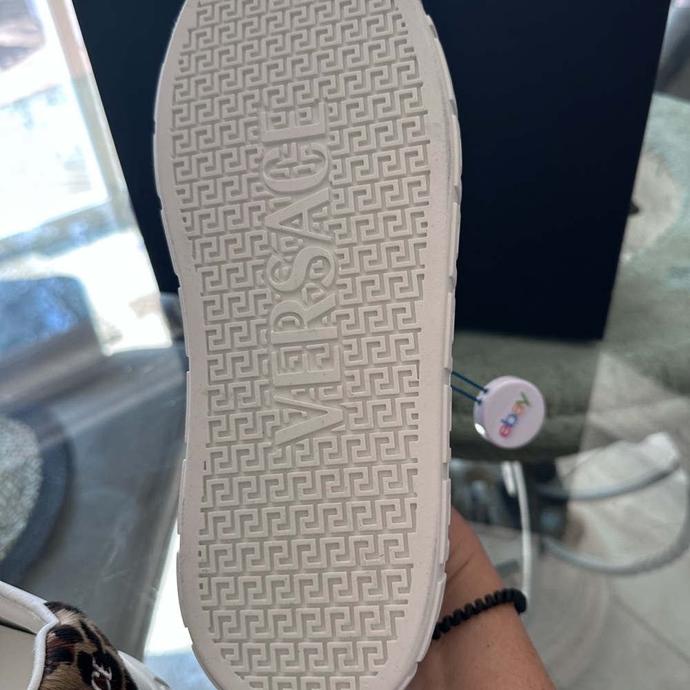 $695 New in Box Versace White Chic Greek Ladies Sneakers Animal Print sz 40 - Picture 16 of 16